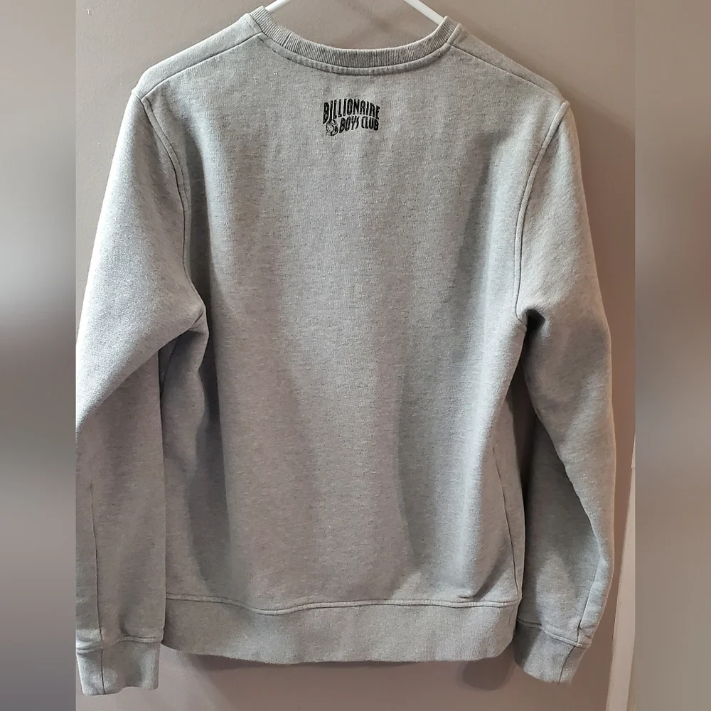 Rare Billionaire Boys Club Gray Crewneck Sweetshirt with Green Logo. Sz M